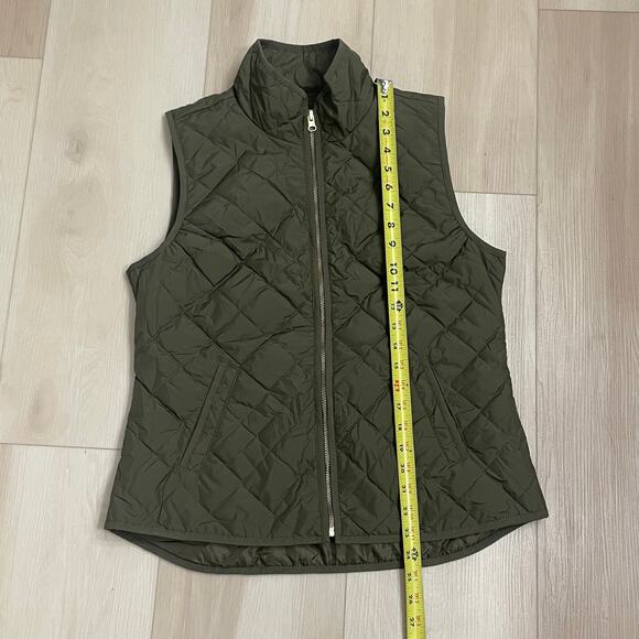 Old Navy Y2K Puffer Vest Jacket Full Zip Sz M Hunter Green Lightweight - Picture 5 of 9